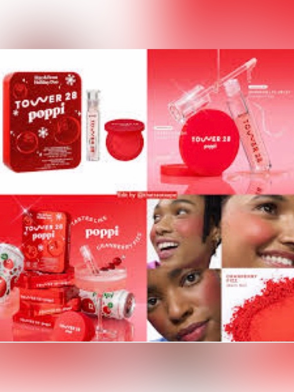 Tower 28 x Poppi Fizz & Frost Holiday Duo Lip Gloss and Blush Limited Edition